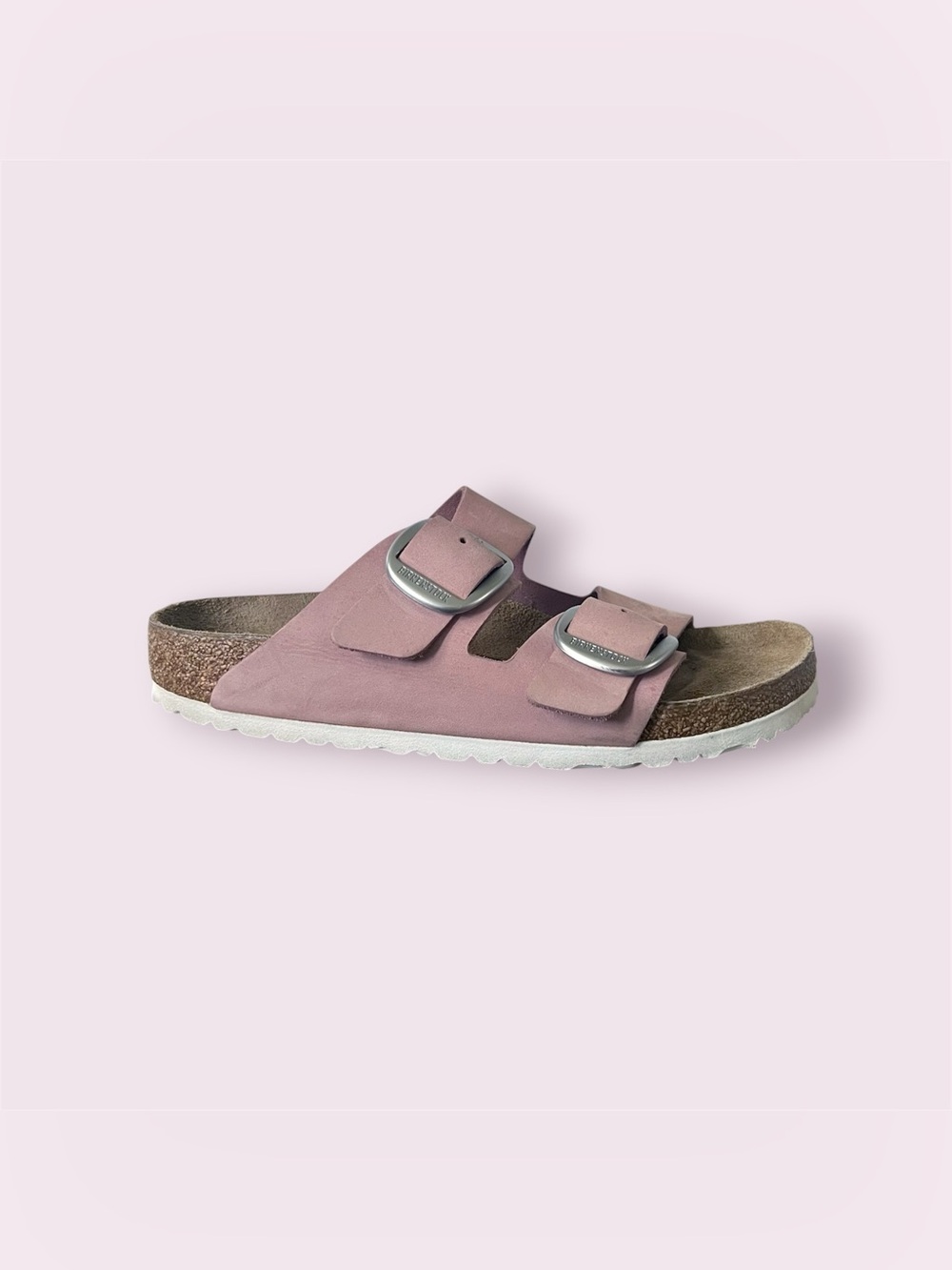Birkenstock Arizona Big Buckle Rose Pink Nubuck Leather Sandal Wm’s Sz 40EU 9US